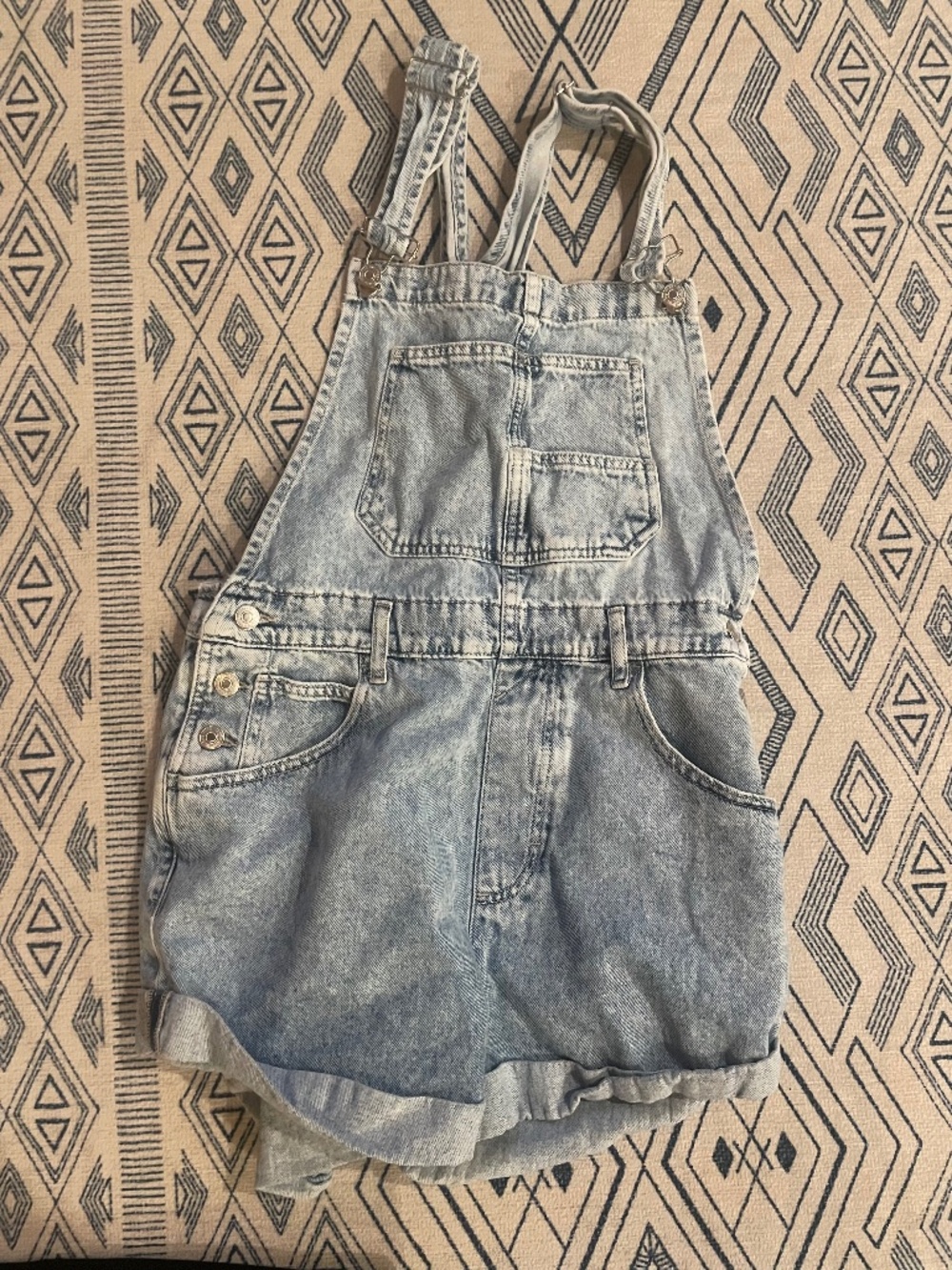 Overall shorts light wash Medium